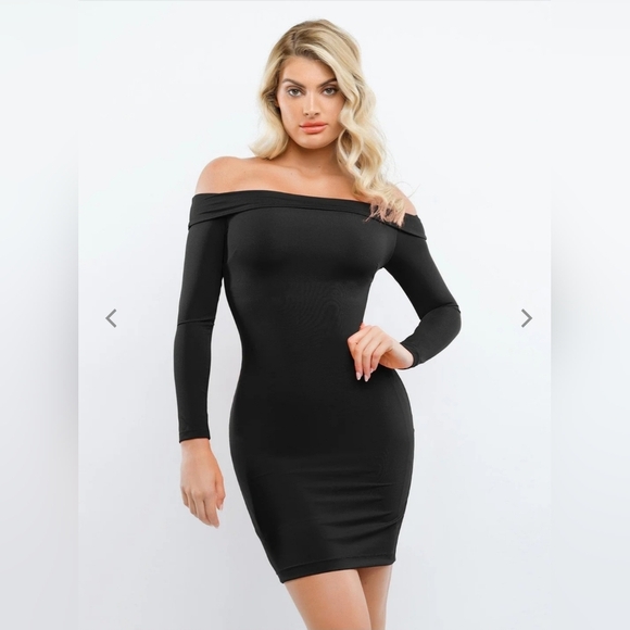 Elegant Black Off-Shoulder Dress - Picture 1 of 6